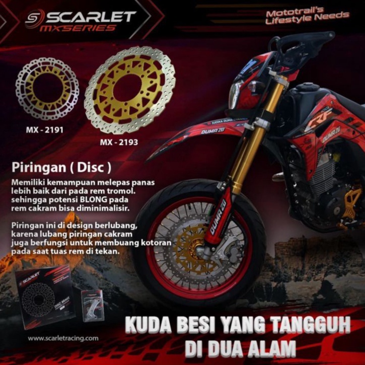 PIRINGAN CAKRAM DISC BRAKE DEPAN + BRACKET 300MM 320MM KLX 150 BF D TRACKER KLX 230 CRF 150 L WR 155 SCARLET RACING