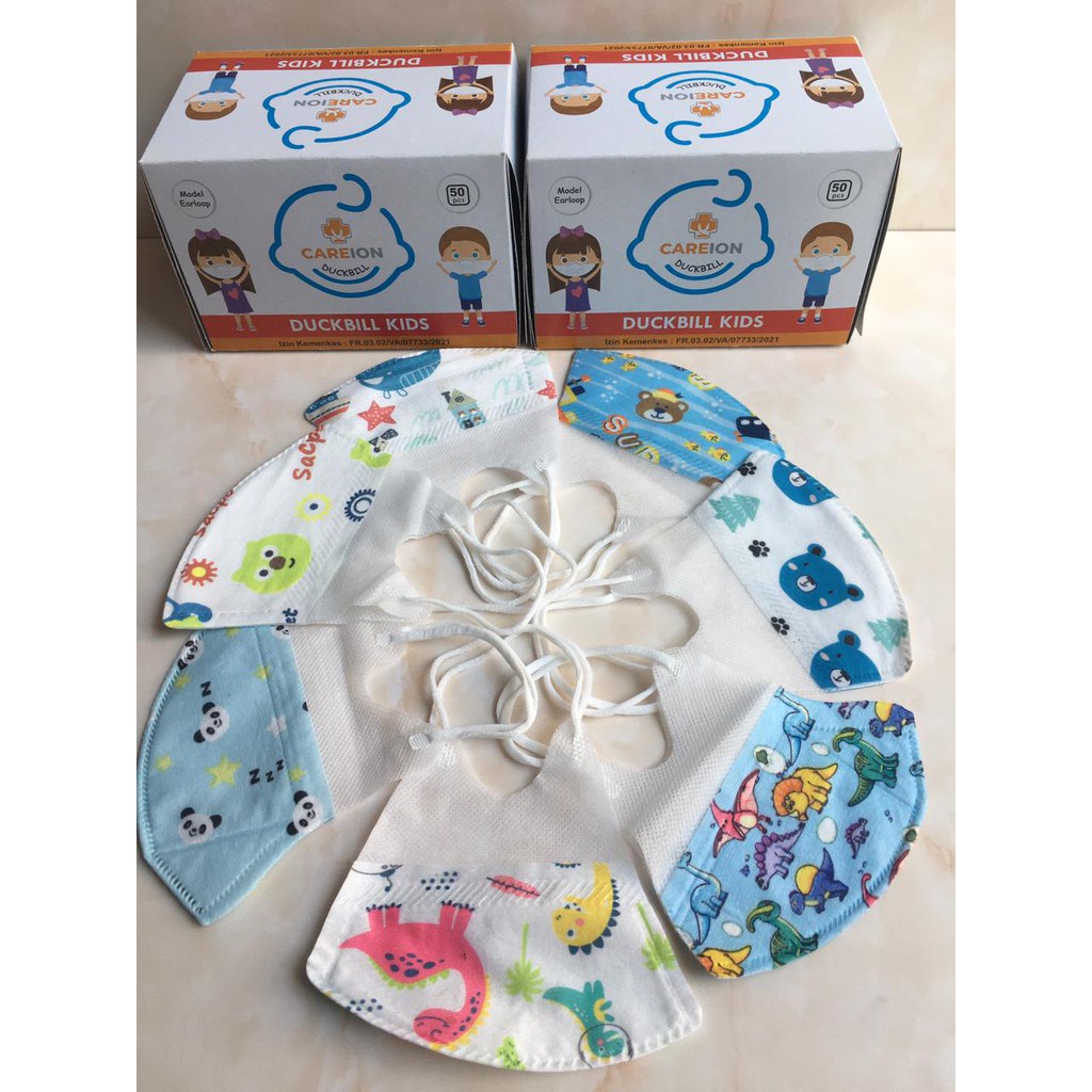 masker duckbill anak karakter 3play duckbill earloo 2-8 tahun