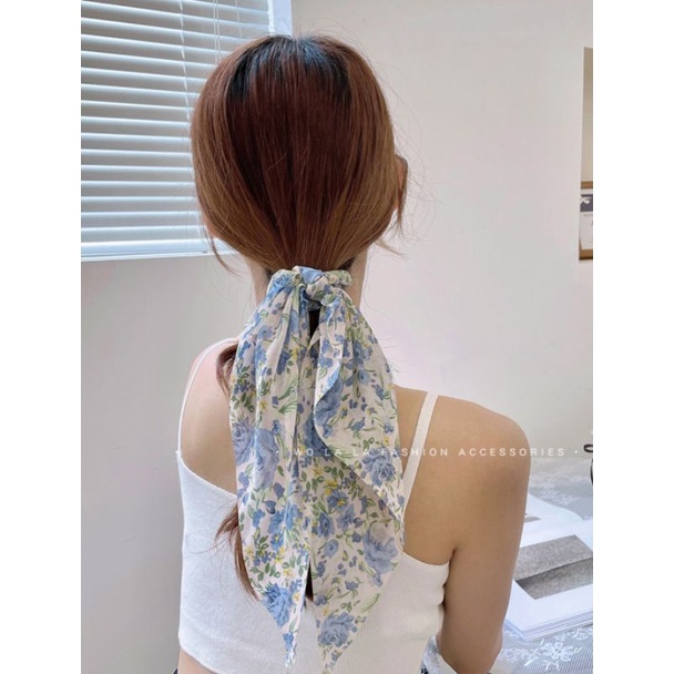 Ikat Rambut Pita Model Scraf Korea / Scunchie Scraf Pita Model Terbaru