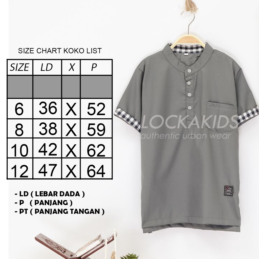 Kemeja koko anak toyobo tangan pendek/kurta 6-12 tahun