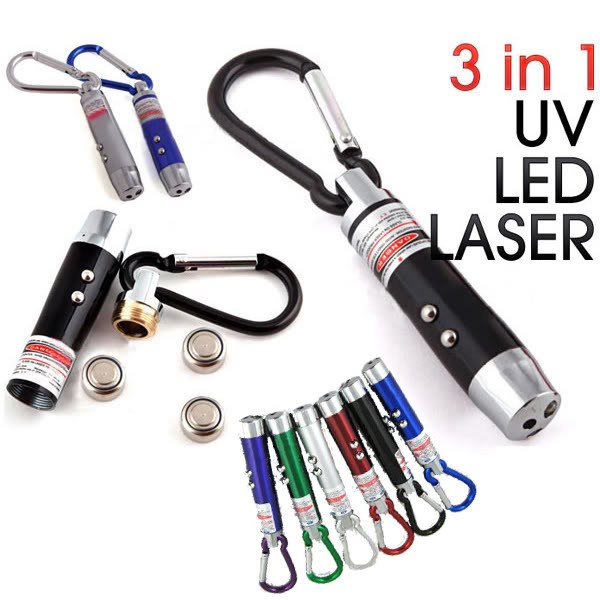 Senter Laser 3in1 UV money detector Gantungan Kunci Ganci Key Chain On