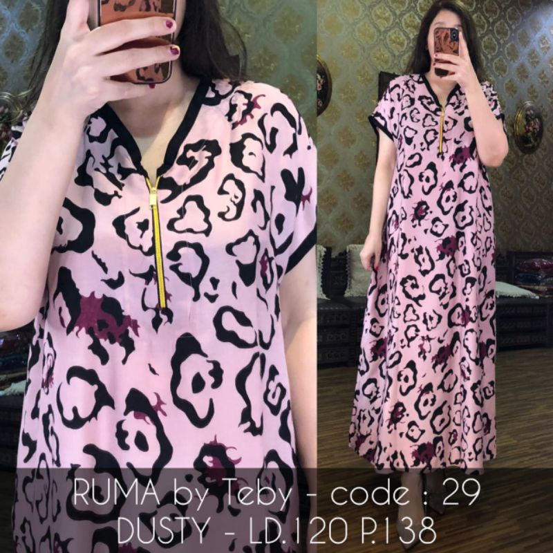 Daster Arab TEBY RUMA Series Dress Rayon Super Originanal Best Seller-Dusty Code 29