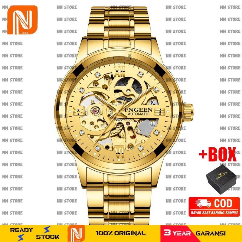 [ !!BEST SELLER!! ] 6018 Jam Tangan Pria Wanita  Mechanical Automatic Luxury Business Tahan Air 100% Original + Kotak