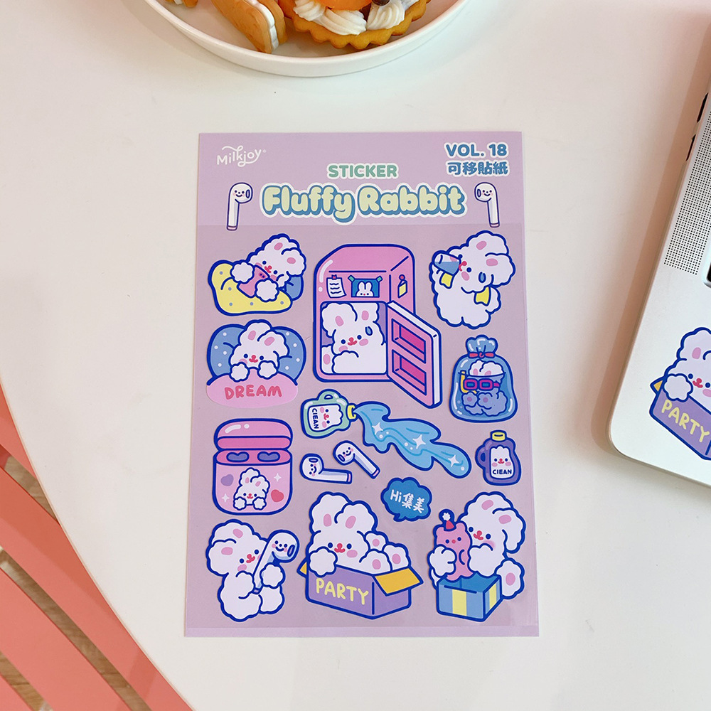 Stiker kantong kelinci bergetah ins Korea