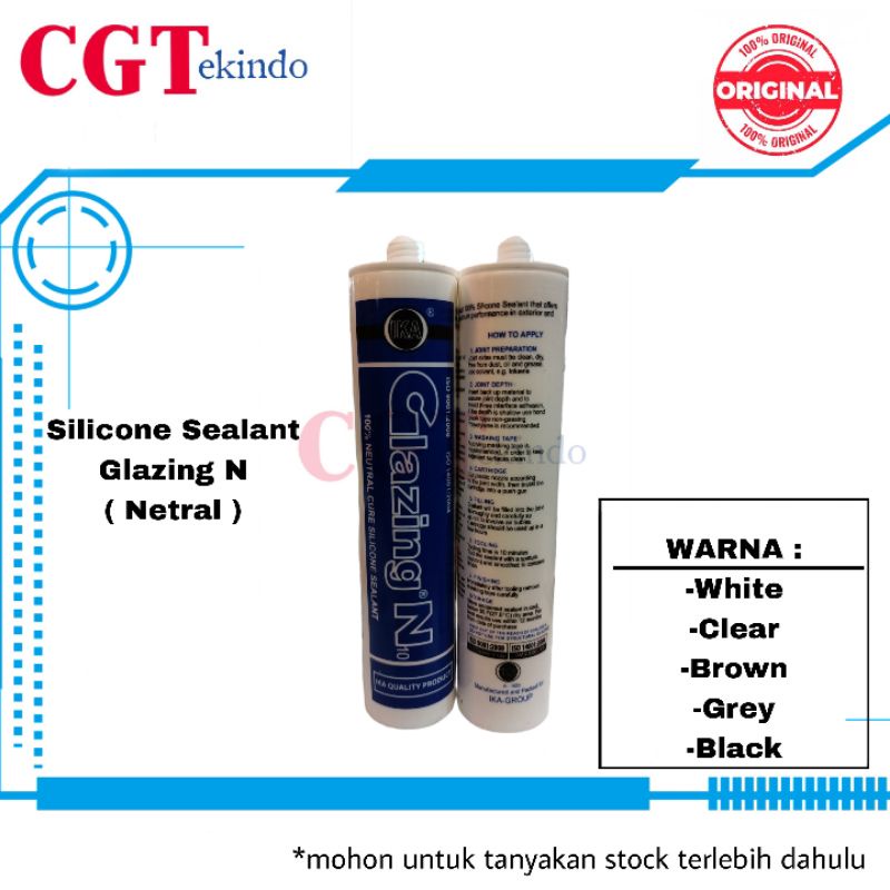 Lem Silikon Silicone Sealant Neutral Netral Glazing N Serbaguna Botol - Silikon Sealant Netral Tidak
