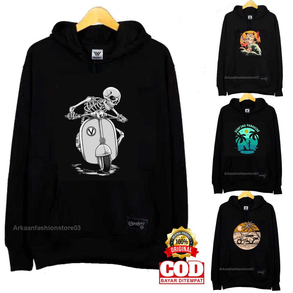 AKN - SWEATER HOODIE VESPA PRIA / SWEATER HOODIE SURFING TEBAL ORIGINAL WANGKERS