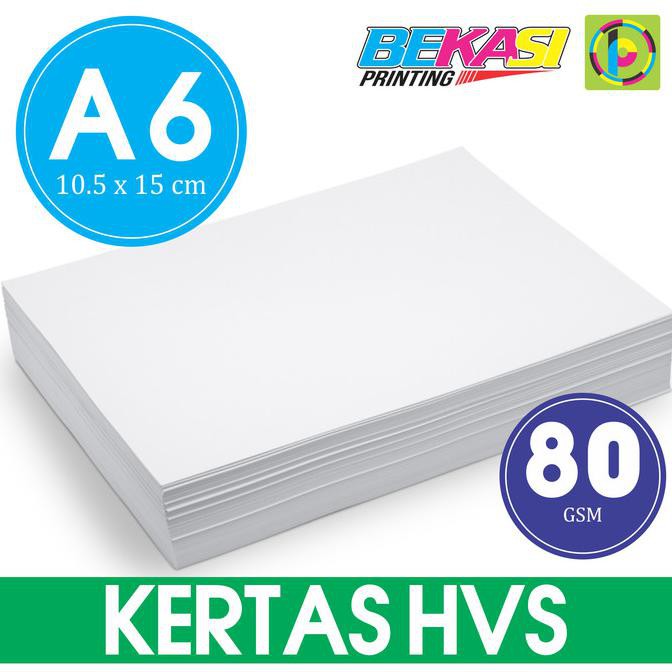 

Kertas HVS 80 GSM Ukuran A6 (10,5 x 15 cm) - 1 RIM isi 500 lembar