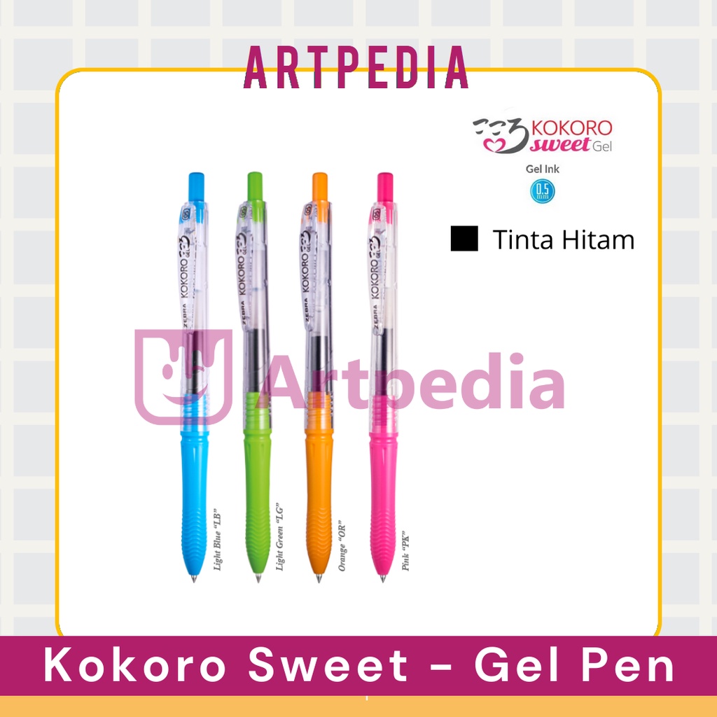 

Kokoro Black - Kokoro Black Sweet Zebra Gel Pen - 0.5 mm - Pulpen pena tinta hitam