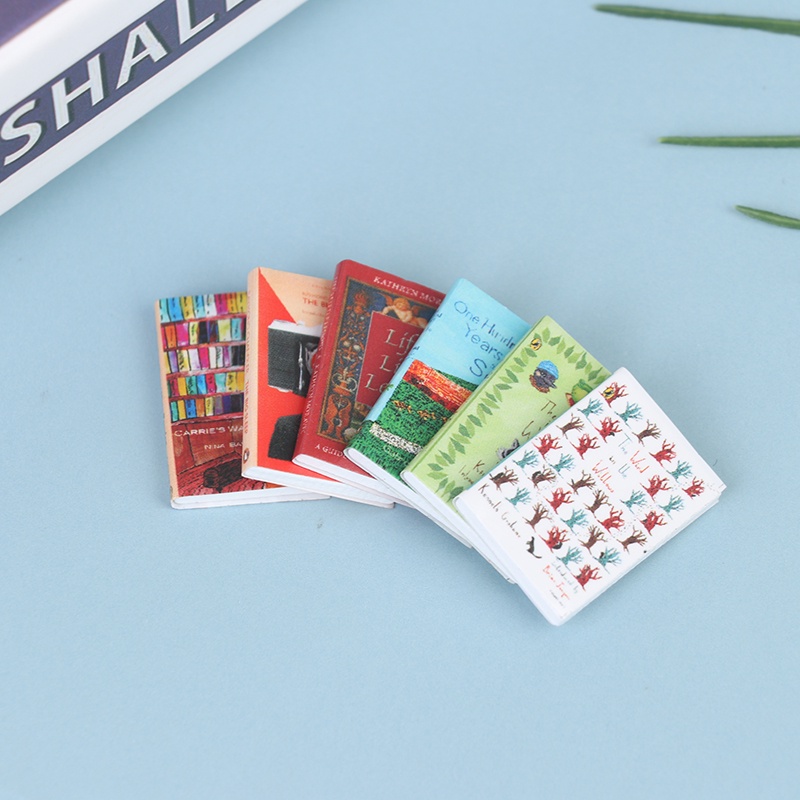 # Kaos T-Shirt Wanita Lengan Pendek Motif Print #6pcs / set Miniatur Note Skala 1: 12 Untuk Rumah Boneka