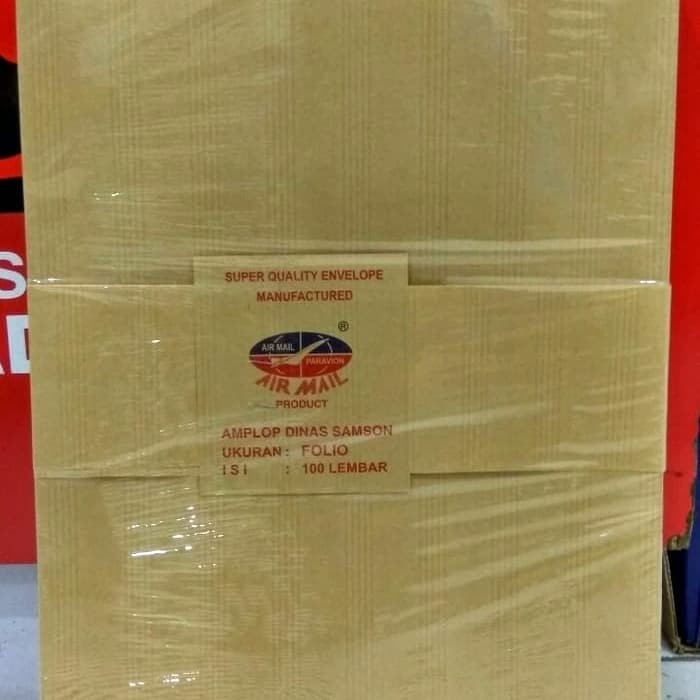 

Amplop coklat airmail ukuran folio isi 100 lembar