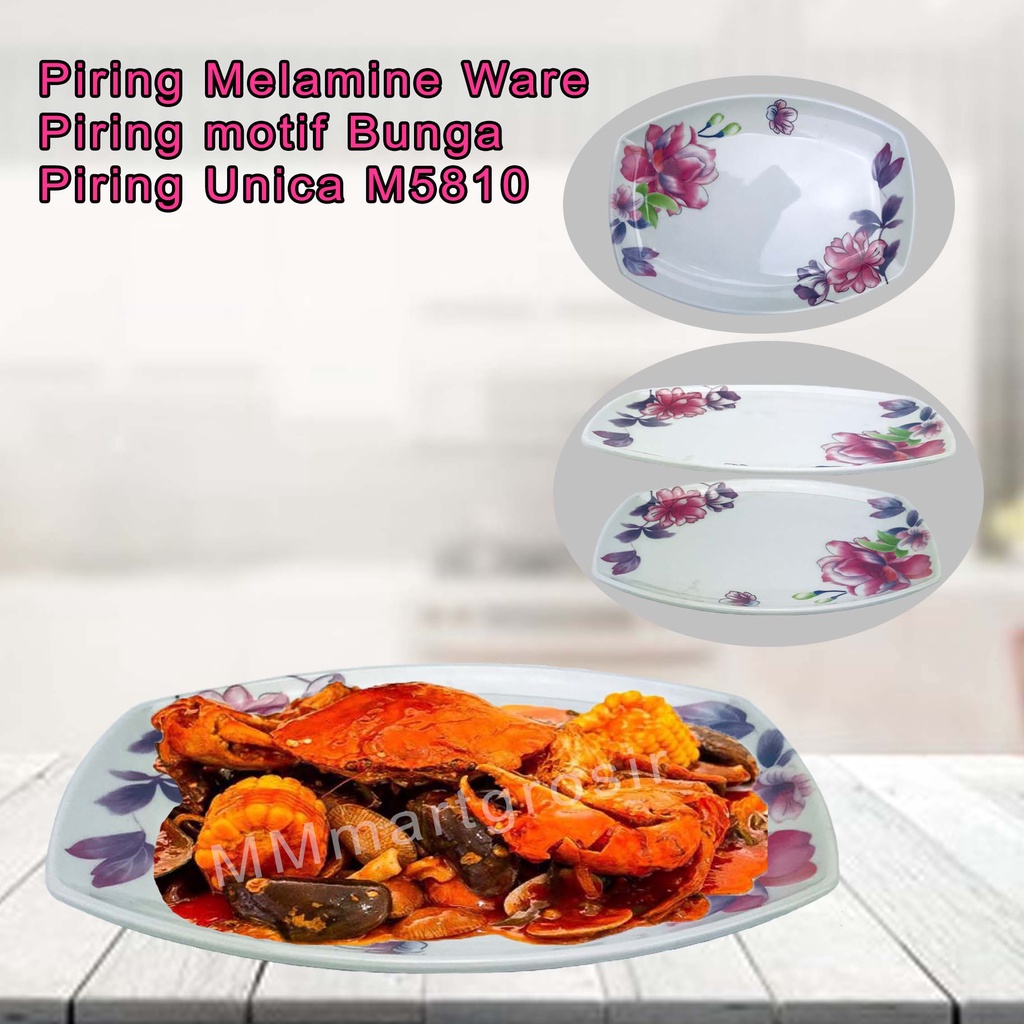 Piring Unica / Piring Melamine Ware / Piring motif Bunga / M5810