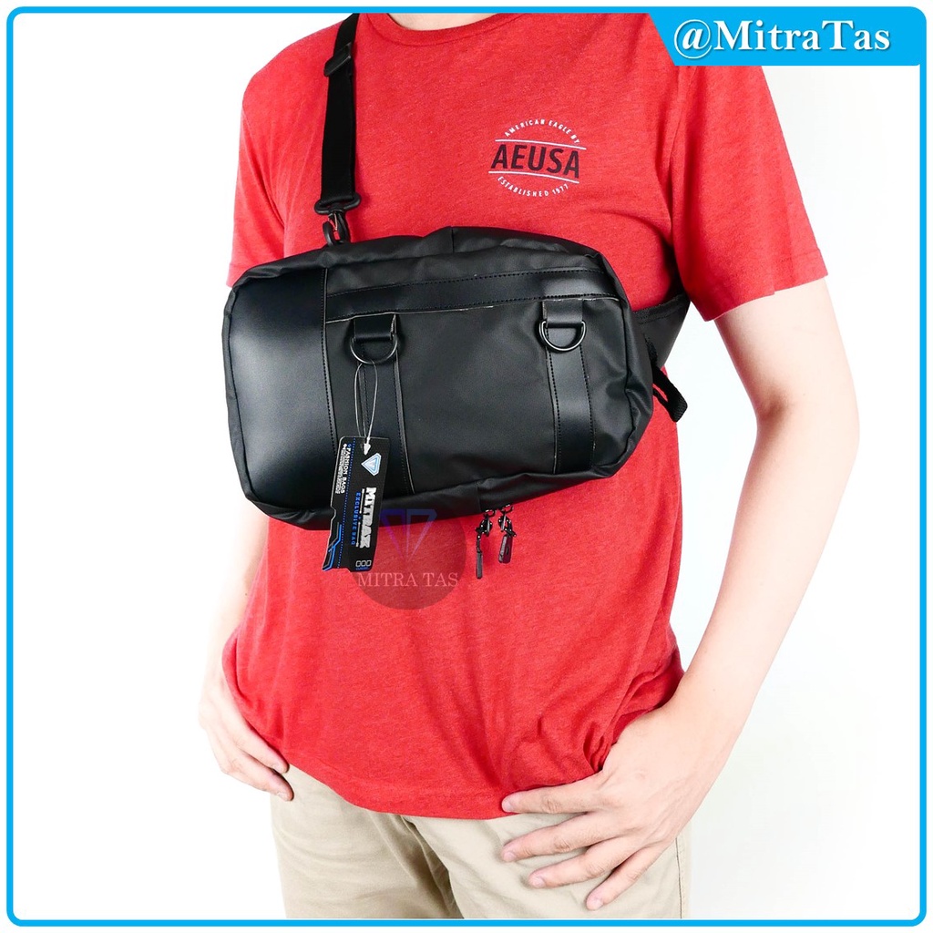 Tas Selempang Mitrax Divo V2 Kulit Sintetis Bimo Tebal l Sling bag Pria dan Wanita dengan Kualitas Terbaik l Tas Sling bag Besar!