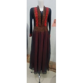 Gaun preloved hitam-merah