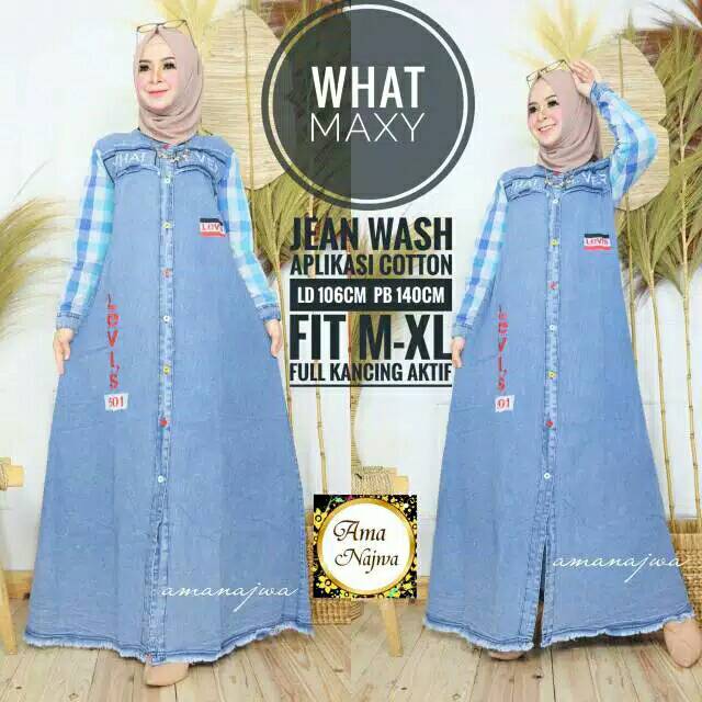 JEANS IMPORT》LD106-PB140/SUPER RECOMENDED GAMIS WHAT MAXY JEANS WASH APLIKASI KATUN PRODUCT 100%