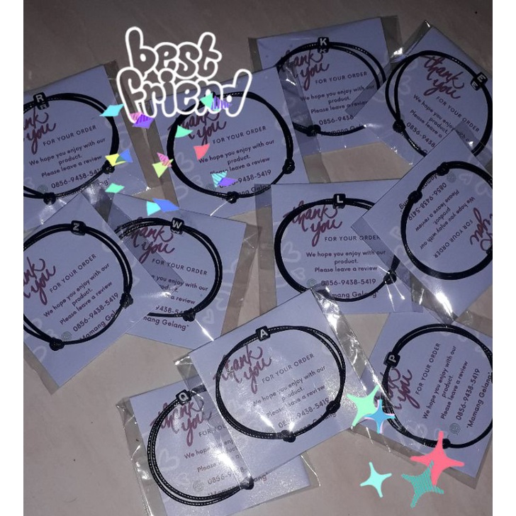 gelang inisial / gelang huruf inisial nama