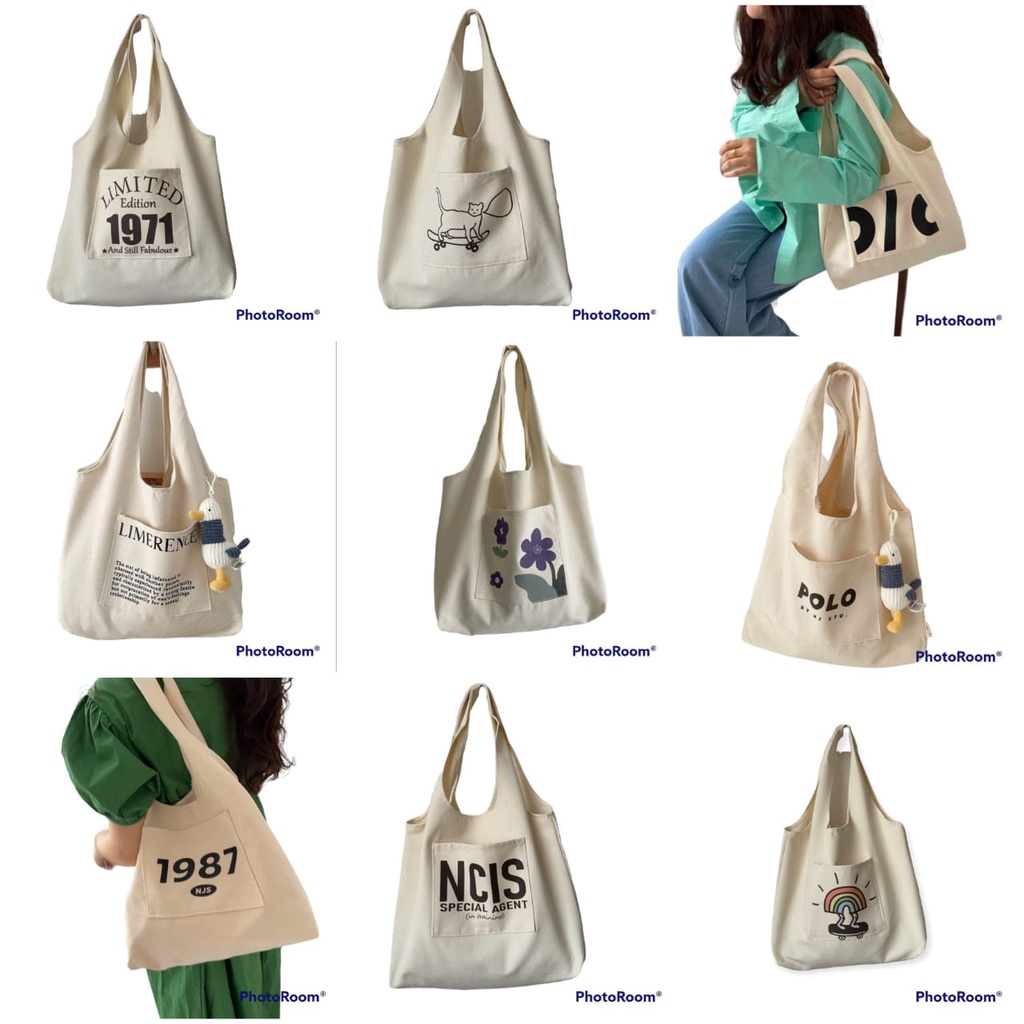 NEW TOTE BAG KANVAS PUTIH / TOTE BAG / TAS KANVAS/TAS WANITA