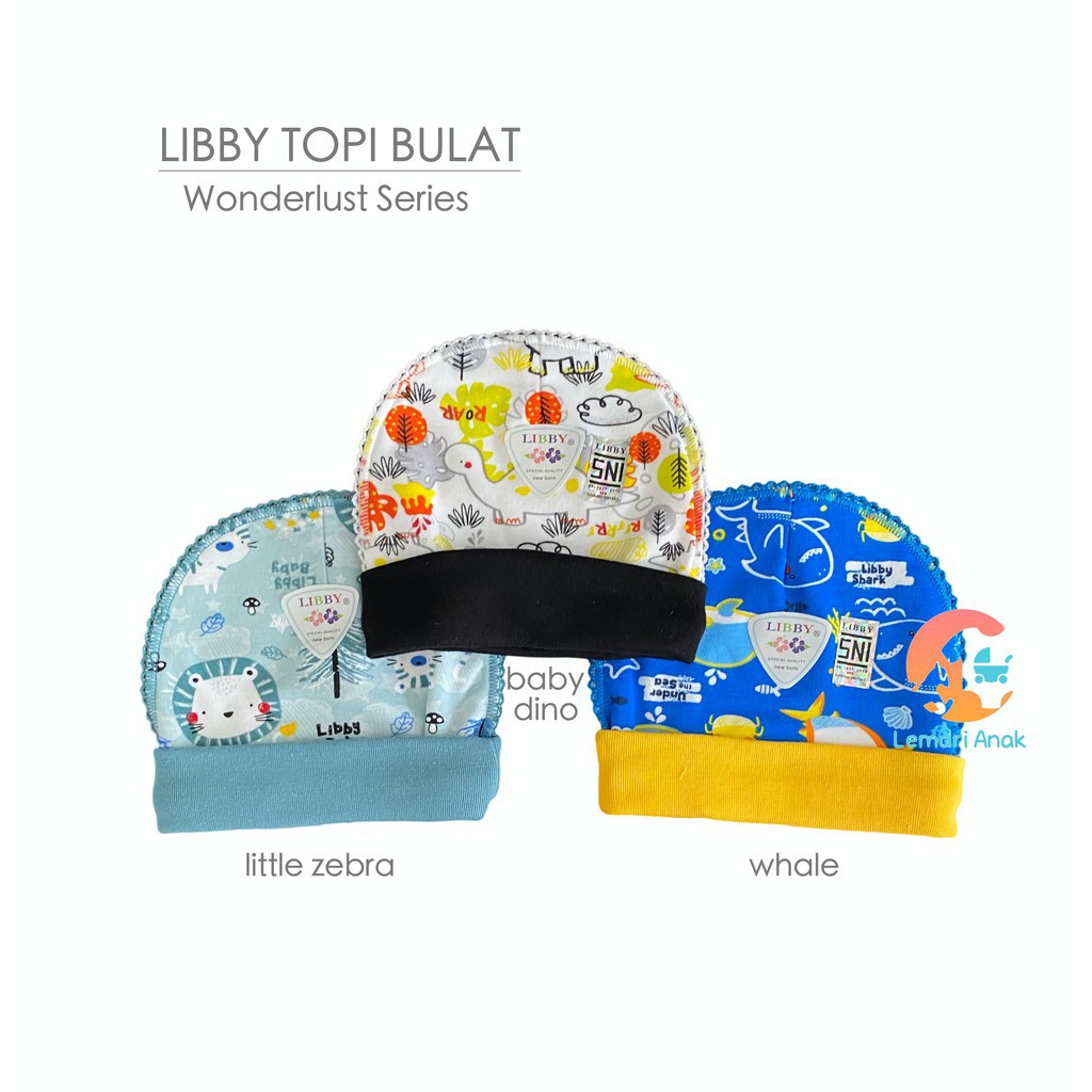 Topi Bayi Baru Lahir Libby Pucung/Border