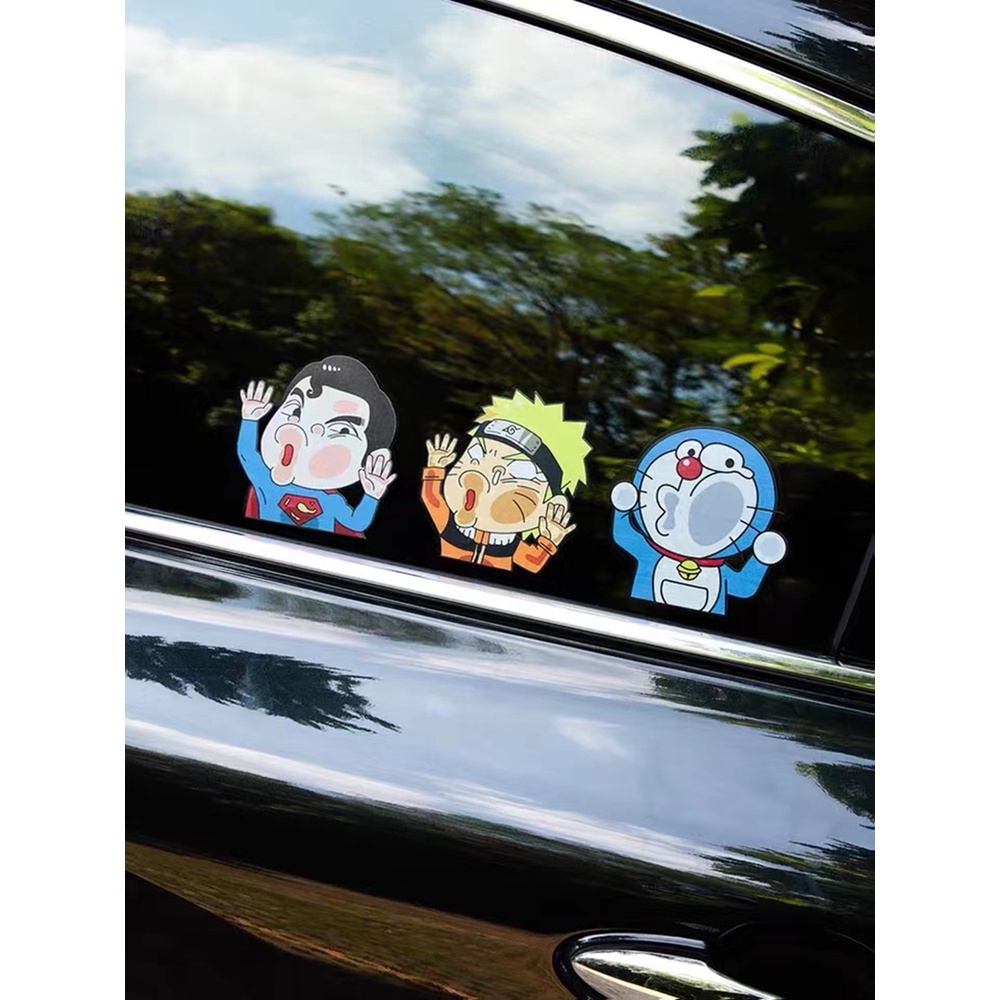 6pcs Stiker Motif Kartun Crayon Shin-chan Naruto Untuk Dekorasi Mobil / Motor