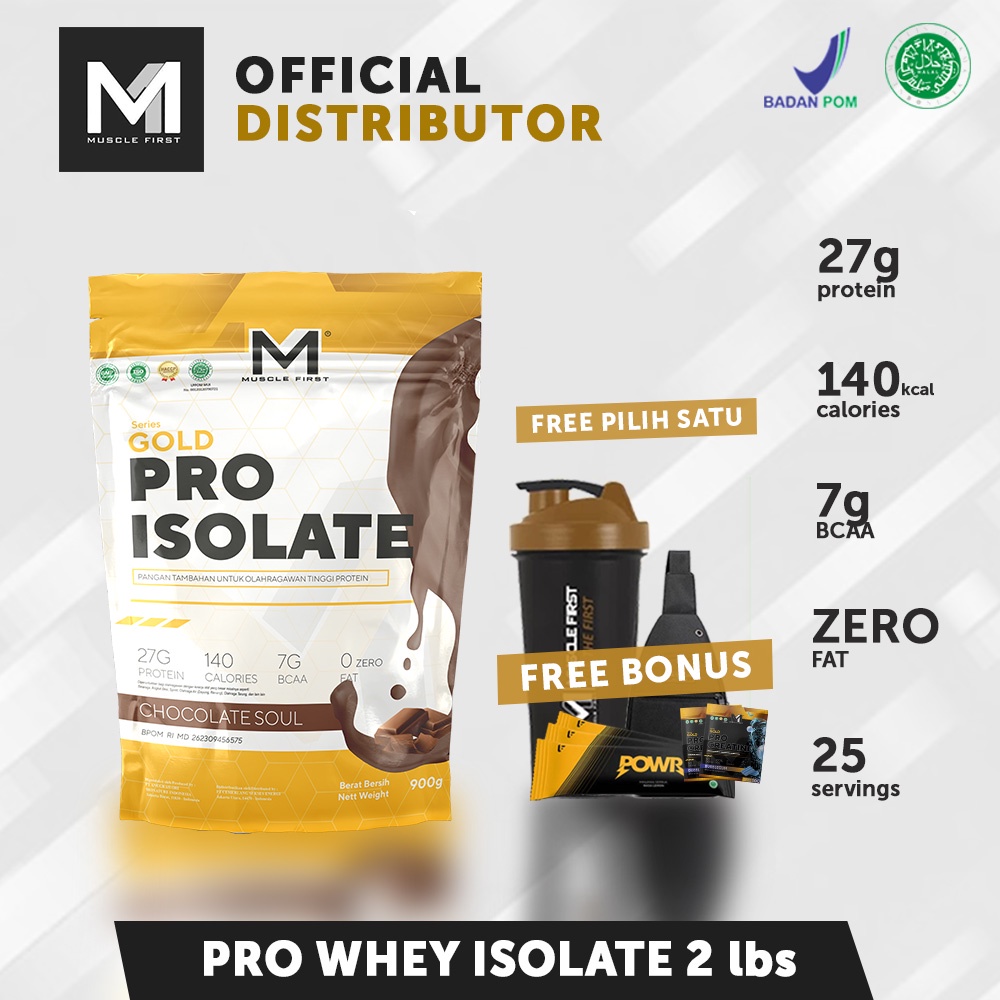 Muscle First Gold Series Pro Isolate Whey Protein 2lbs 900g 25 Servings Suplemen Fitness