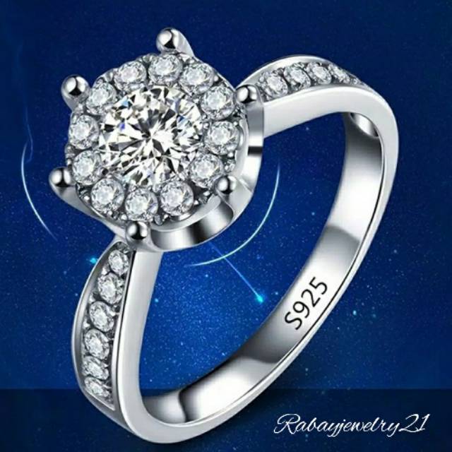 Cincin wanita perak 925 asli.