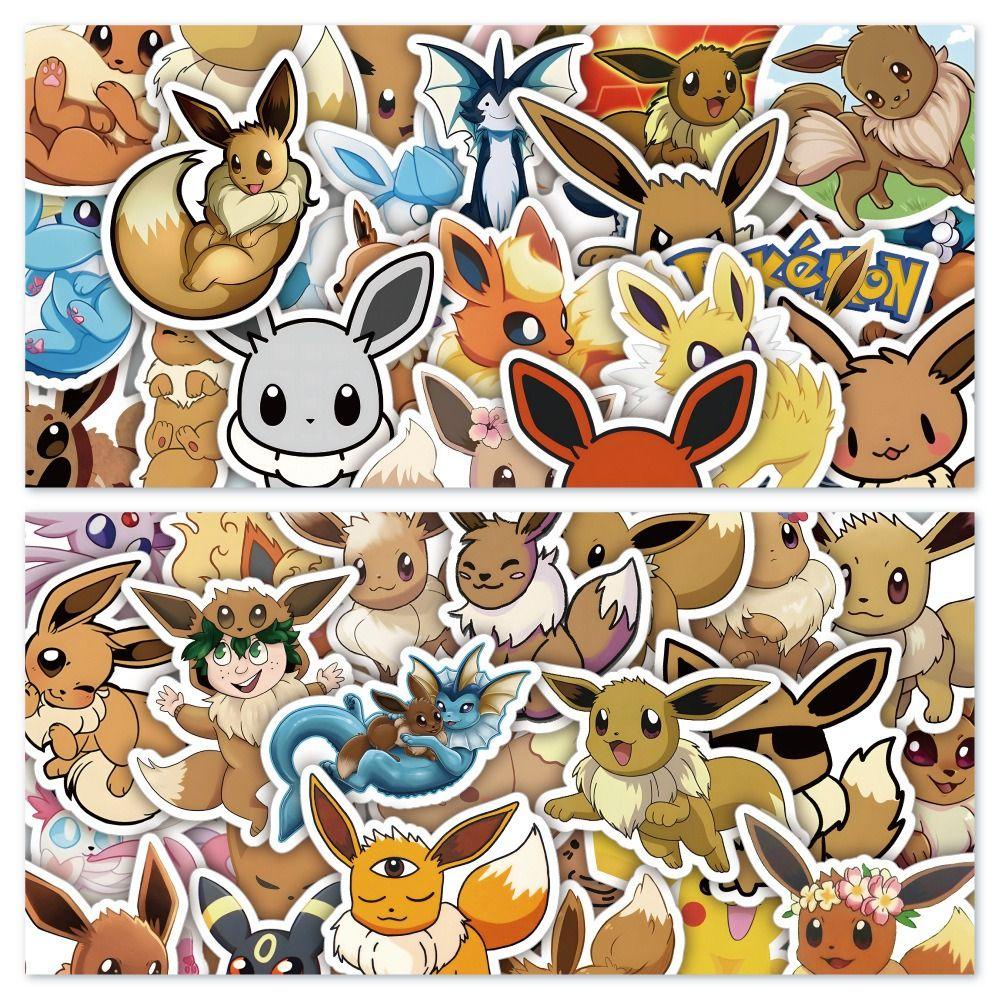 Agustina Stiker Pokemon Mini DIY Dekorasi Klasik Anime Gitar Sekolah Perlengkapan Kantor Koper Pokemon Skateboard Animel Stickers