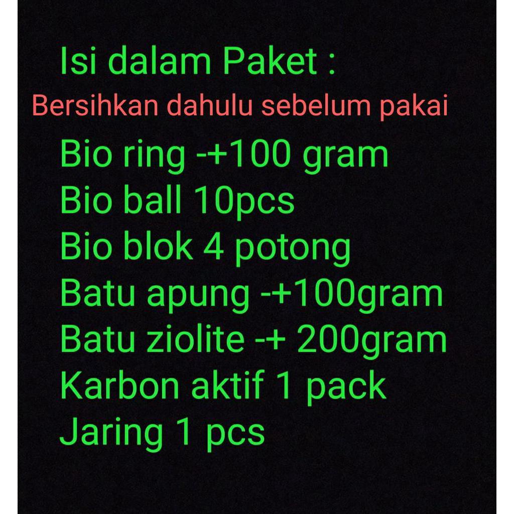 PAKET LENGKAP MEDIA FILTER AQUARIUM KOLAM / RUMAH BAKTERI / BAKTERI HOUSE