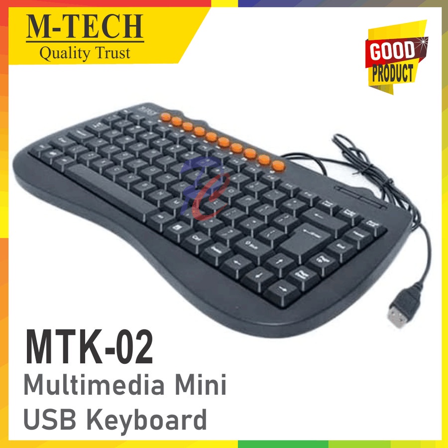 KEYBOARD MINI MULTIMEDIA MTK02 M-TECH MTECH KEYBOARD USB WIRED SLIM DESIGN