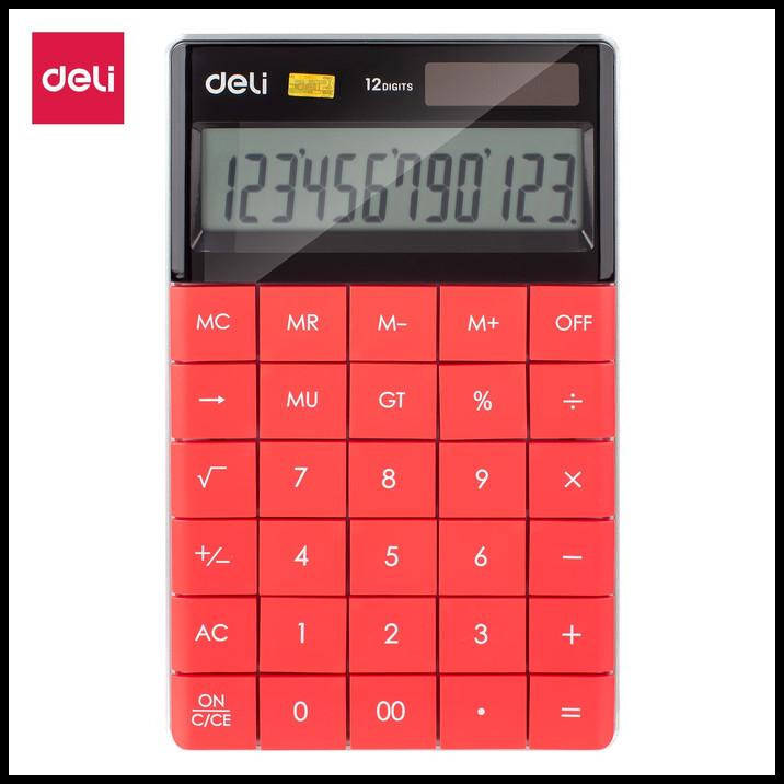 

Deli E1589 Red Calculator/Kalkulator-Modern Calculator 12-Digit