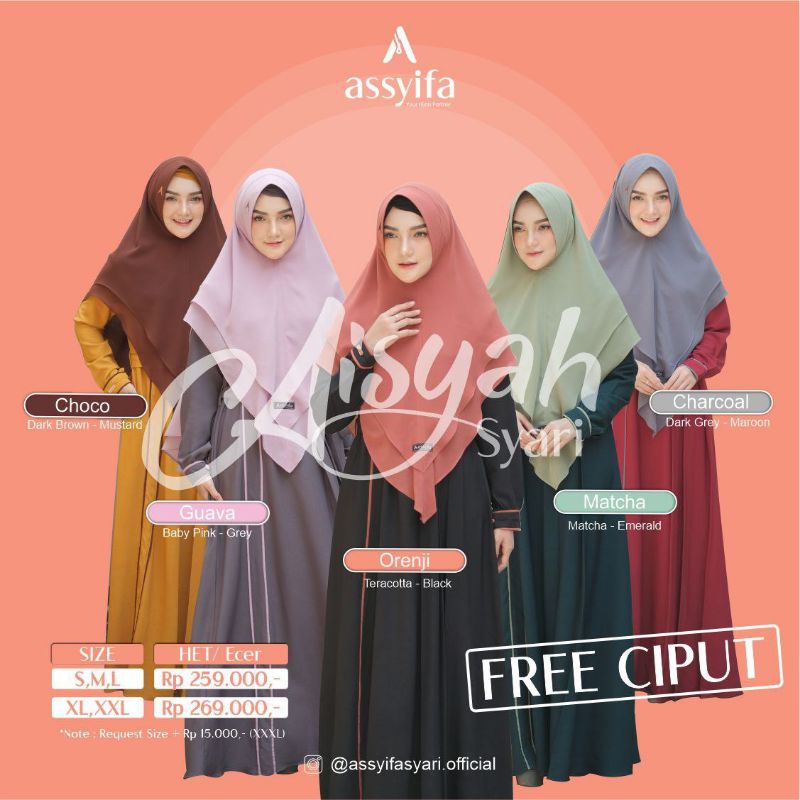 Aisyah original by Assyifa gamis branded