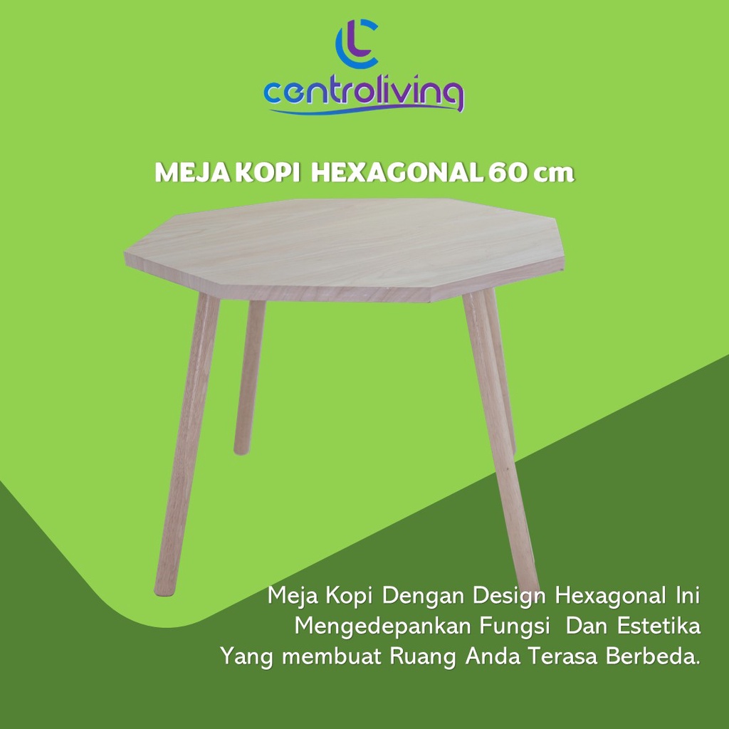 Jual Meja Coffee Table Meja Kopi Bentuk 8 Sudut uk 60 cm / Meja Kerja