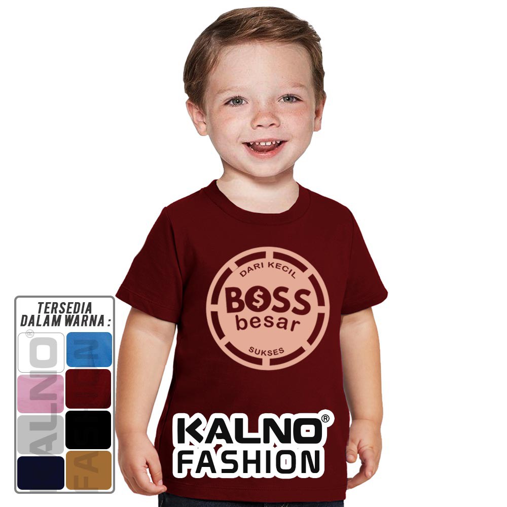 Baju Anak Print dari kecil boss besar sukses 709 - Ukuran S M L XL Bahan Katun polyester