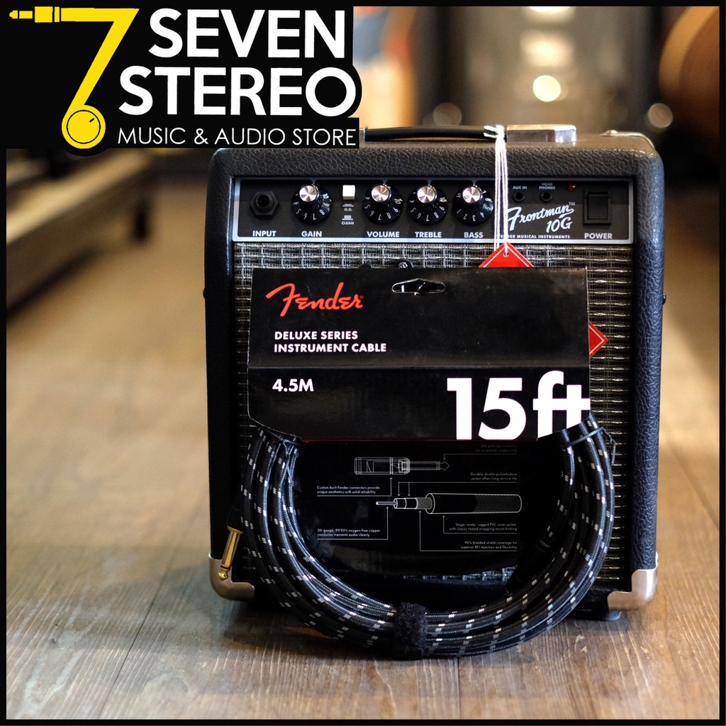 Fender Deluxe Series Instrument Cable 15ft Black Tweed