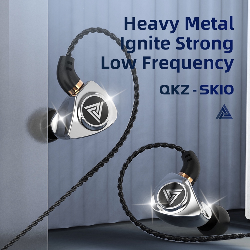 Qkz Sk10 Headset In-Ear Hifi Dynamic Noise Canceling Dengan Mikrofon Untuk Olahraga