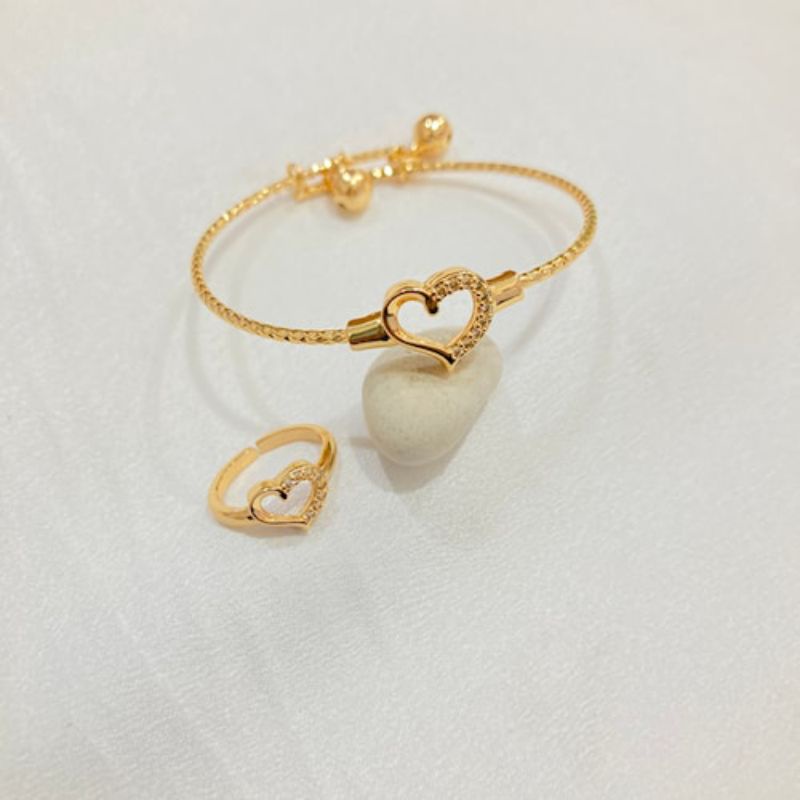 1 Set Perhiasan Anak Perempuan Asesoris Fashion Kalung/ Gelang Tangan/ Anting/ Cincin