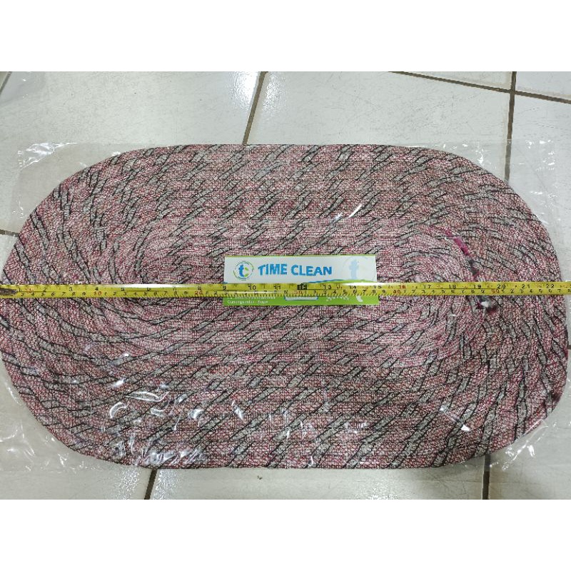 Keset Kain Oval Besar Serbaguna Time Clean / Alas Kaki  / Keset Bahan Kain / Alas Kaki Original / Keset Kaki Rainbow