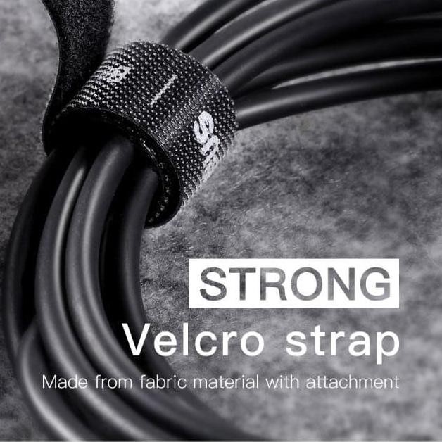 

❄ BASEUS VELCO STRAPS CABLE ORGANIZER PENATA PEREKAT KABEL HOLDER 1M 3M - 1METER BLACK ♕