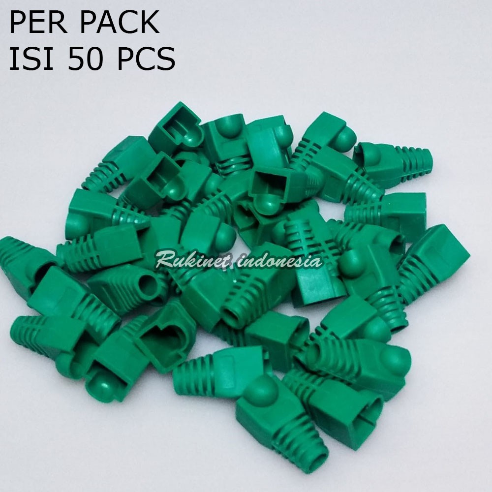 Plug Boot Cover RJ45 Karet Pelindung Jack Konektor Kepala Kabel UTP LAN Jaringan Komputer ISI 50PCS