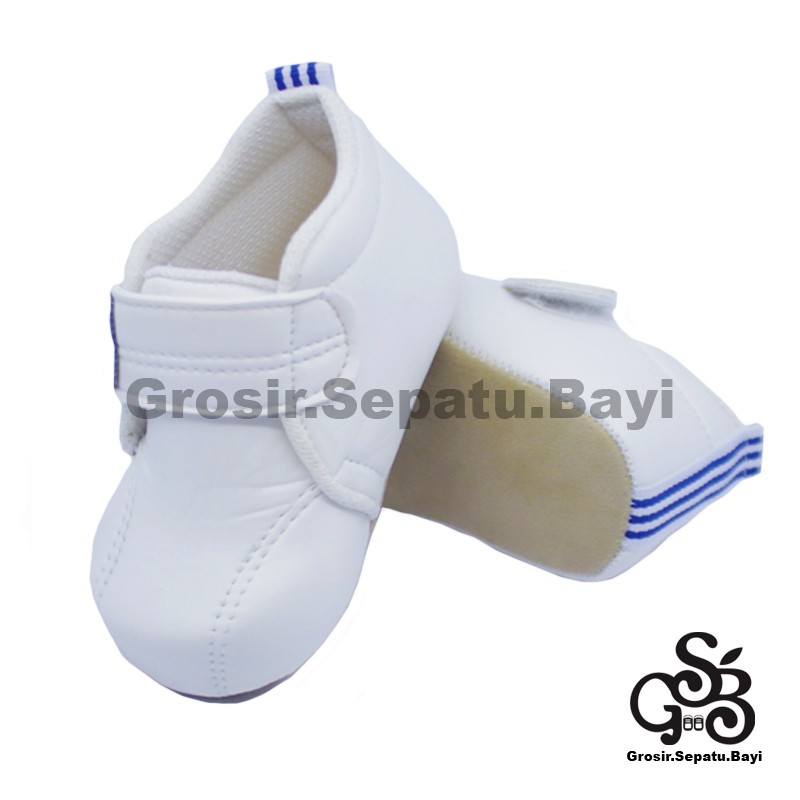 sepatu bayi baby shoes prewalker laki laki perempuan umur 2 - 14 bulan model Elite Livina PUTIH