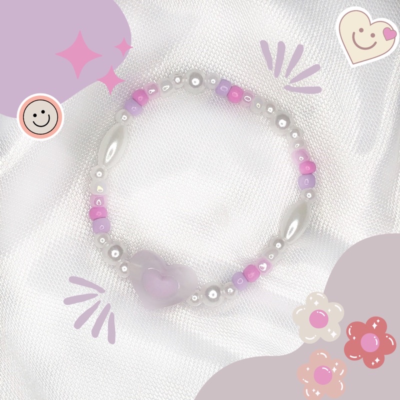 NEW FLOWER BRACELET BEADS / gelang manik / bracelet beads / gelang dan cincin manik