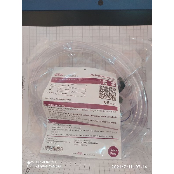 Masker Nebulizer Dewasa GEA / Nebulizer / Nebulizer Mask Adult GEA