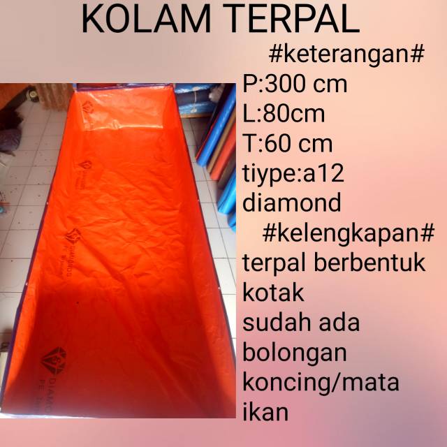 TERPAL KOLAM IKAN KOLAM LELE KOLAM MINI BAK AIR KOLAM CUPANG UK P:300cm L:80cm T:60 cm tpe a12 korea