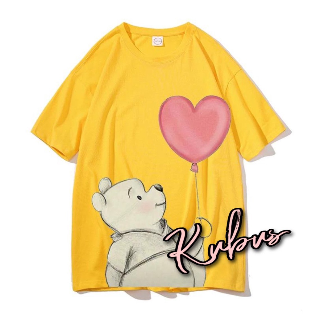 VS GG - ASLI JUMBO baju atasan KAOS JUMBO - big size POOH LOVE - konveksimurah