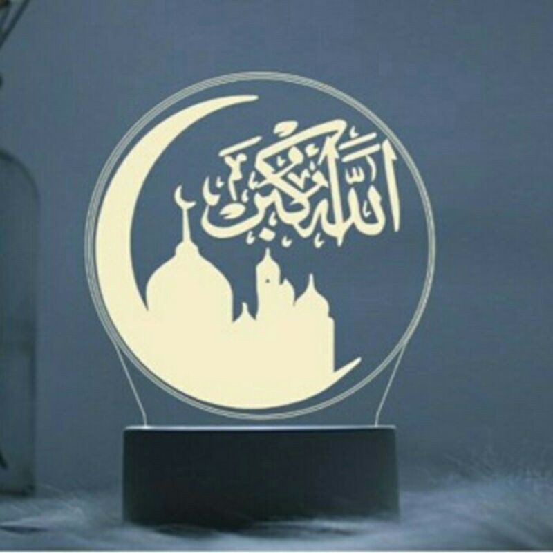 DISC% Lampu Hias 3D LED ALLAH , Ayat kursi, Allohuakbar , Alquran , Muhammad , ka'bah,ramadhan