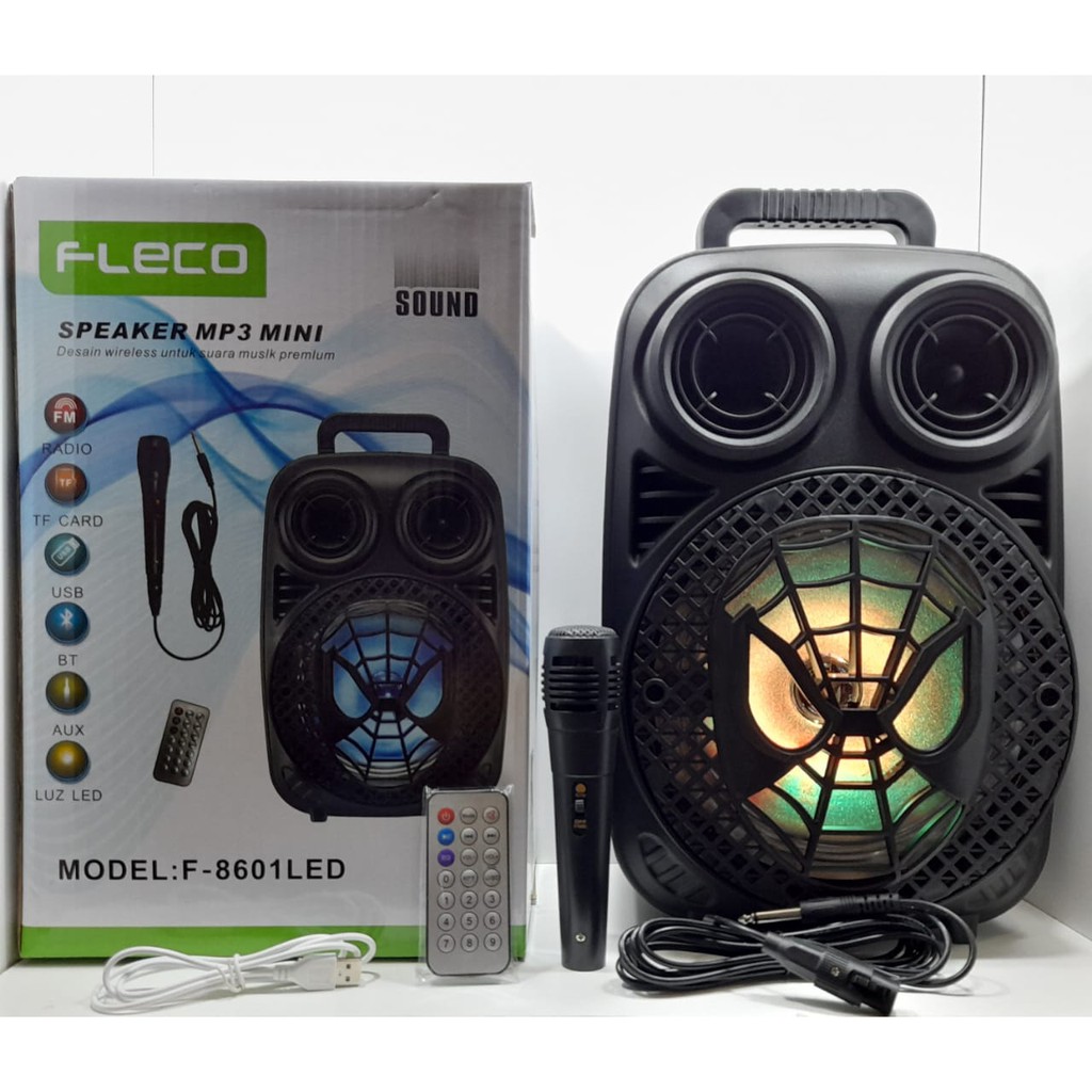 Speaker Bluetooth Karaoke Fleco F-8601 terbaru 8'5 inch (bonus mic)