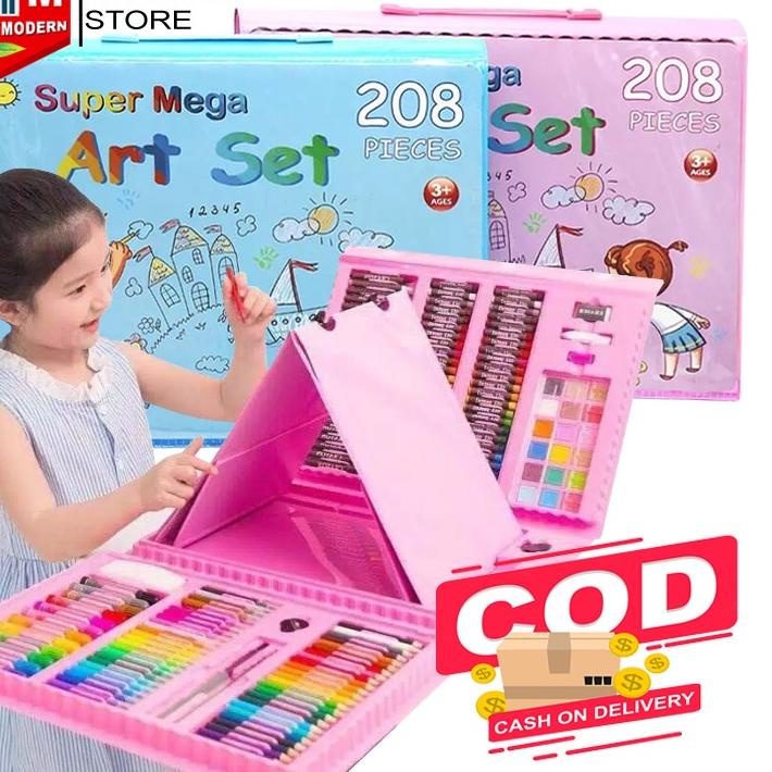 

Alat Lukis Set Super Mega Art 208 PCS Crayon Oil Paste Pensil Warna Pensil Warna Cair Anak Mewarnai 라마