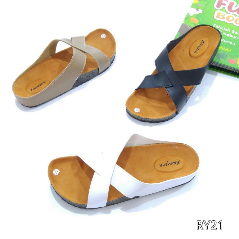 OBRAL CUCI GUDANG BORNEO SENDAL BIRKEN BAHAN SINTETIS RY21 BY XAVYER