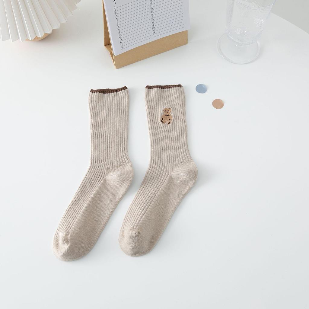 Either.id - Kaos Kaki Pria Wanita Panjang Setinggi Betis Motif Beruang Cute Bear New Fashion Korean Style Socks-KK018B