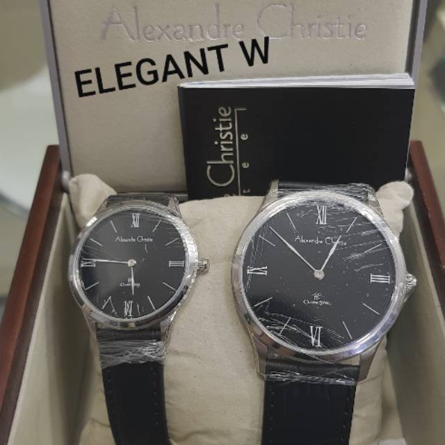 JAM TANGAN ALEXANDER CHRISTIE COUPLE PRIA WANITA ORIGINAL AC 8478 SILVER