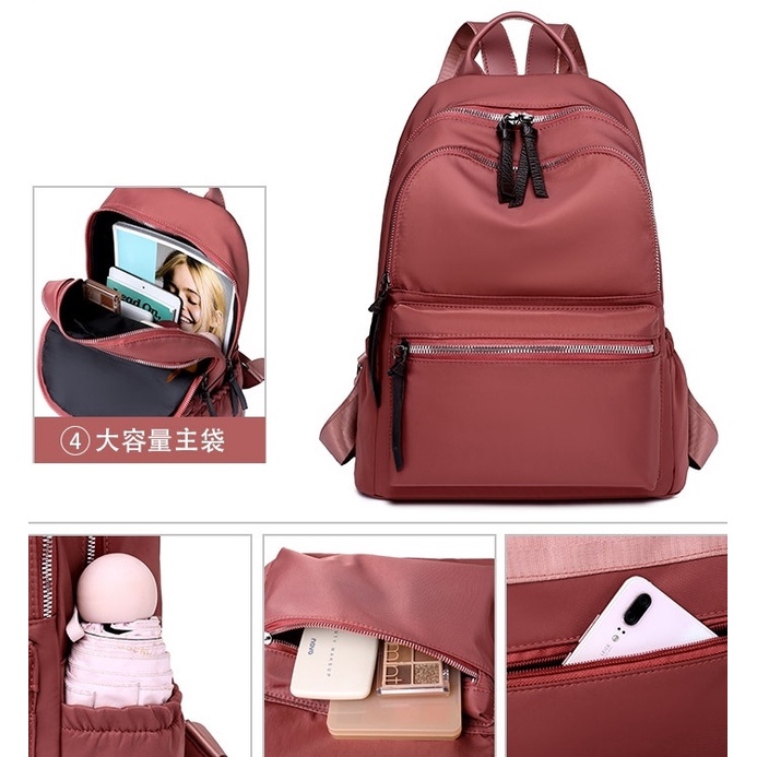 TAS RANSEL WANITA ANTI AIR IMPORT KOREA MERAH KASIMA TA491M2 BACKPACK REMAJA GENDONG PUNGGUNG CEWEK SEKOLAH KULIAH KERJA BESAR SIMPLE KEKINIAN BATAM