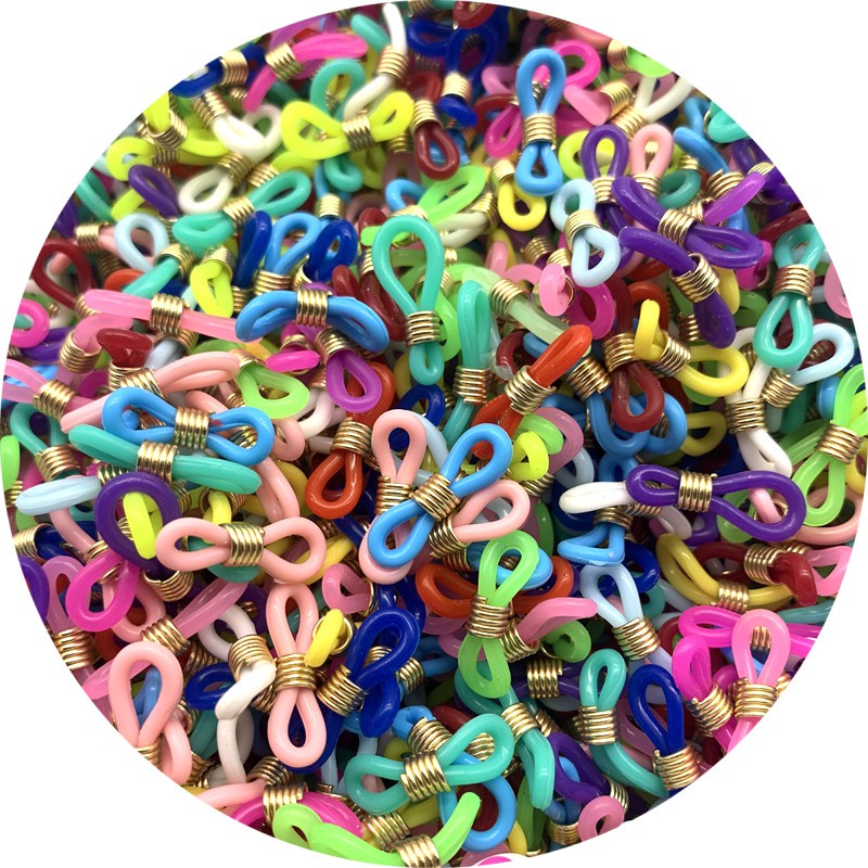 10Pcs/Pack Warna Silikon Kacamata Rantai Anti-selip Konektor Cincin